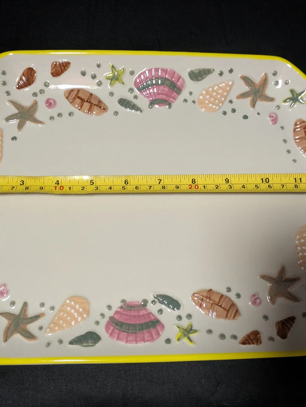 Temptations by Tara Ocean Shells Ceramic Nesting Serving Platters Trays Set of 3